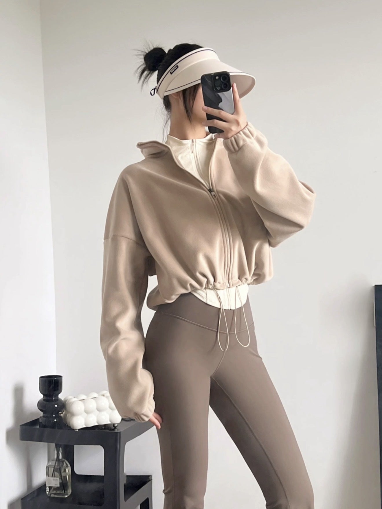 Corduroy Sports Thermal Drawstring Fleece Loose Windproof Padded Hoodie