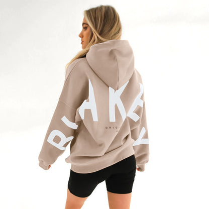 Fashionable UNISEX Printed Thickened Versatile Long-Sleeve Loose-Fit Hoodie