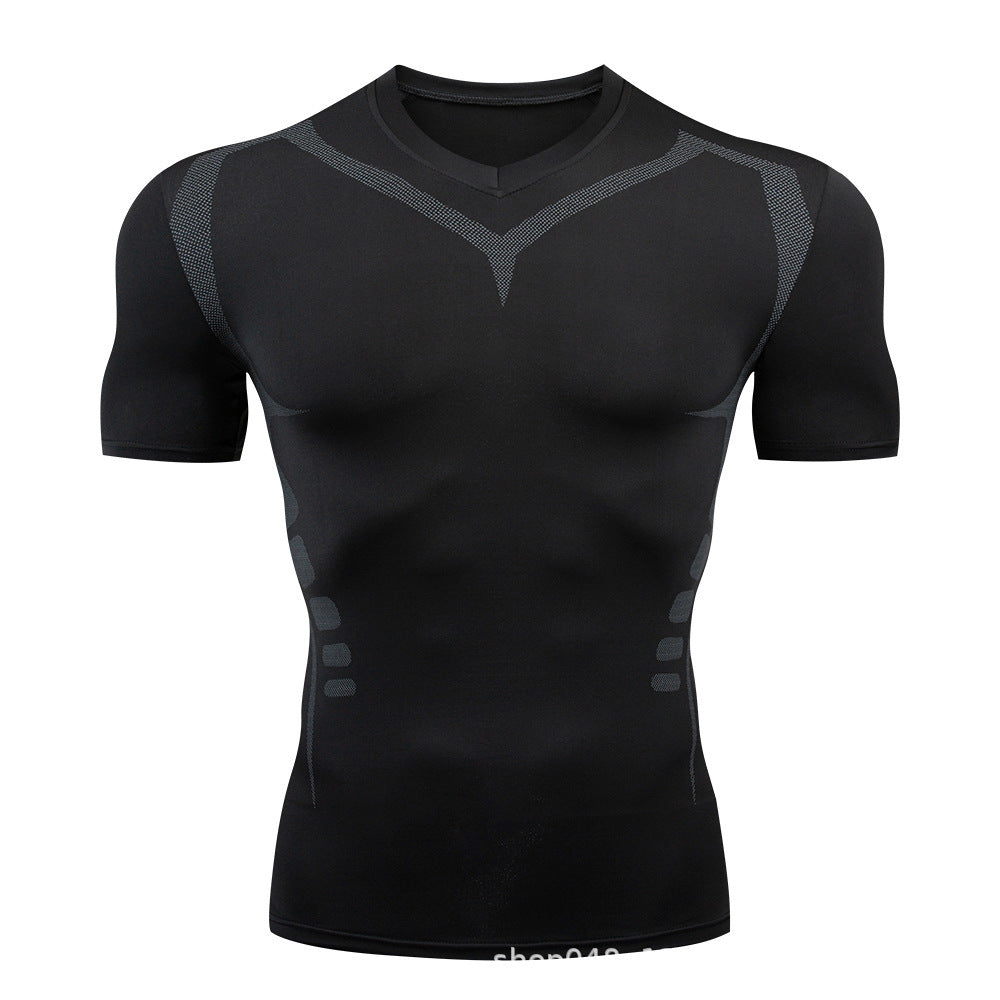 Mens Basketball & Soccer Compression Quick-Dry Top In White And Red