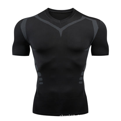 Mens Basketball & Soccer Compression Quick-Dry Top In White And Red