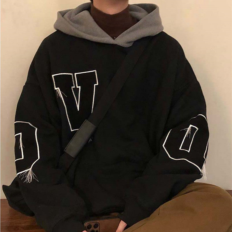 Retro Loose Casual Sports Style With Plush Hooded Hoodie For Men And Women's Couple Jacket