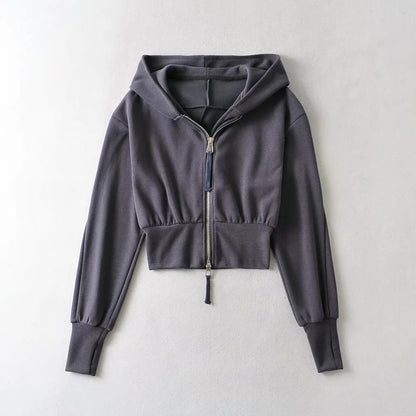 European And American Street Sports Fashion Casual Double Zip Patchwork Hoodie