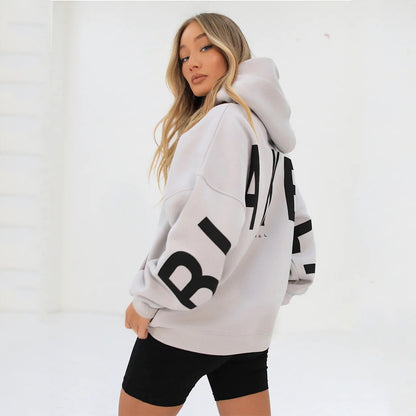 Fashionable UNISEX Printed Thickened Versatile Long-Sleeve Loose-Fit Hoodie
