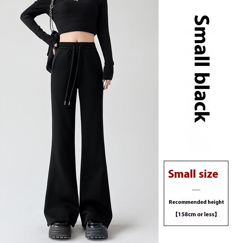 Fleece-lined Slightly Flared Sports Pants Female Spring And Autumn High Waist Slimming