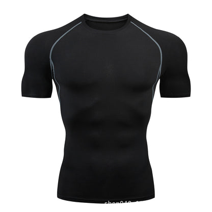 Mens Basketball & Soccer Compression Quick-Dry Top In White And Red