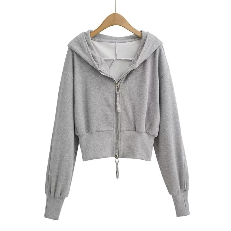 European And American Street Sports Fashion Casual Double Zip Patchwork Hoodie
